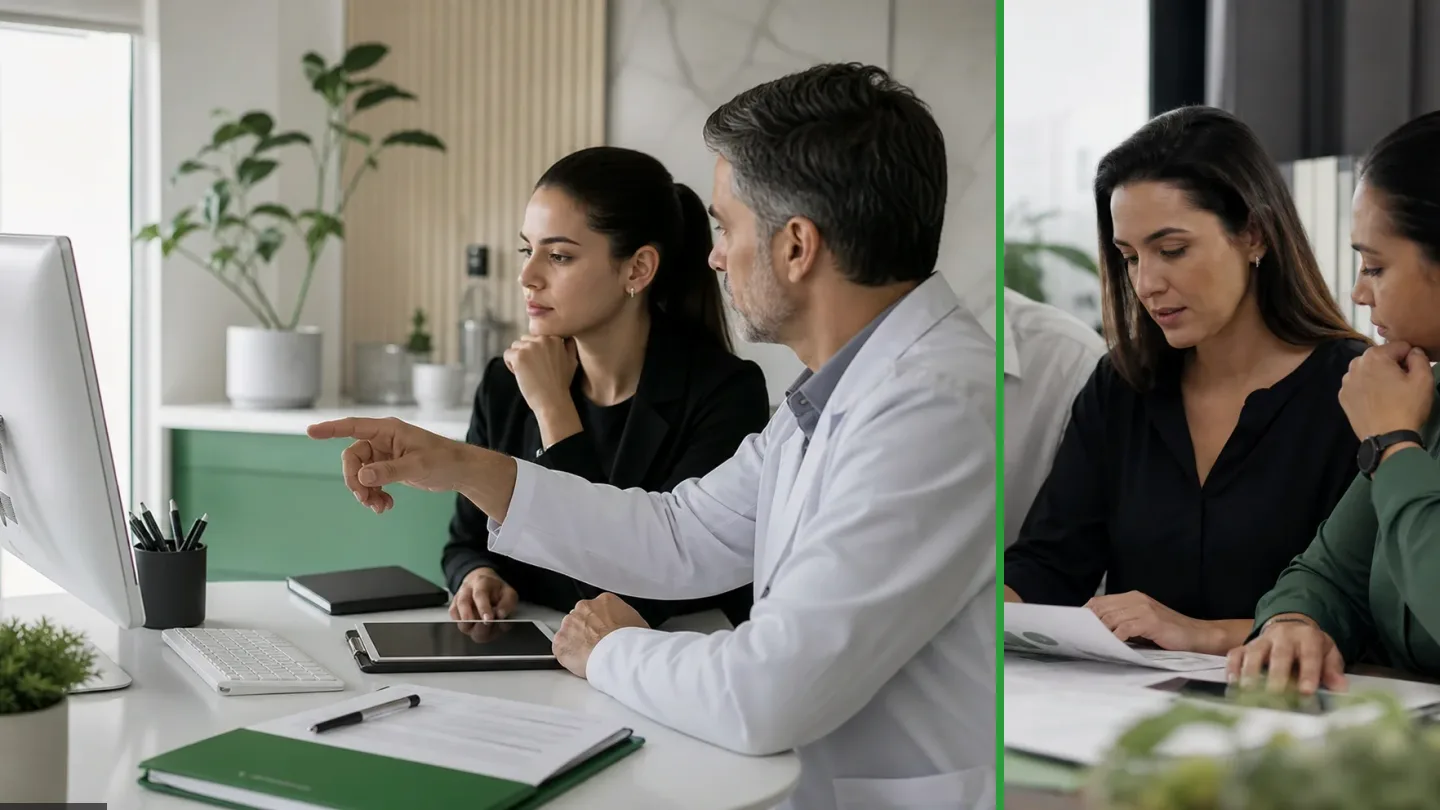 Equipe usando tecnologia para acompanhar processos de gestão, ilustração do artigo sobre burocracia e tecnologia: como simplificar sem perder controle