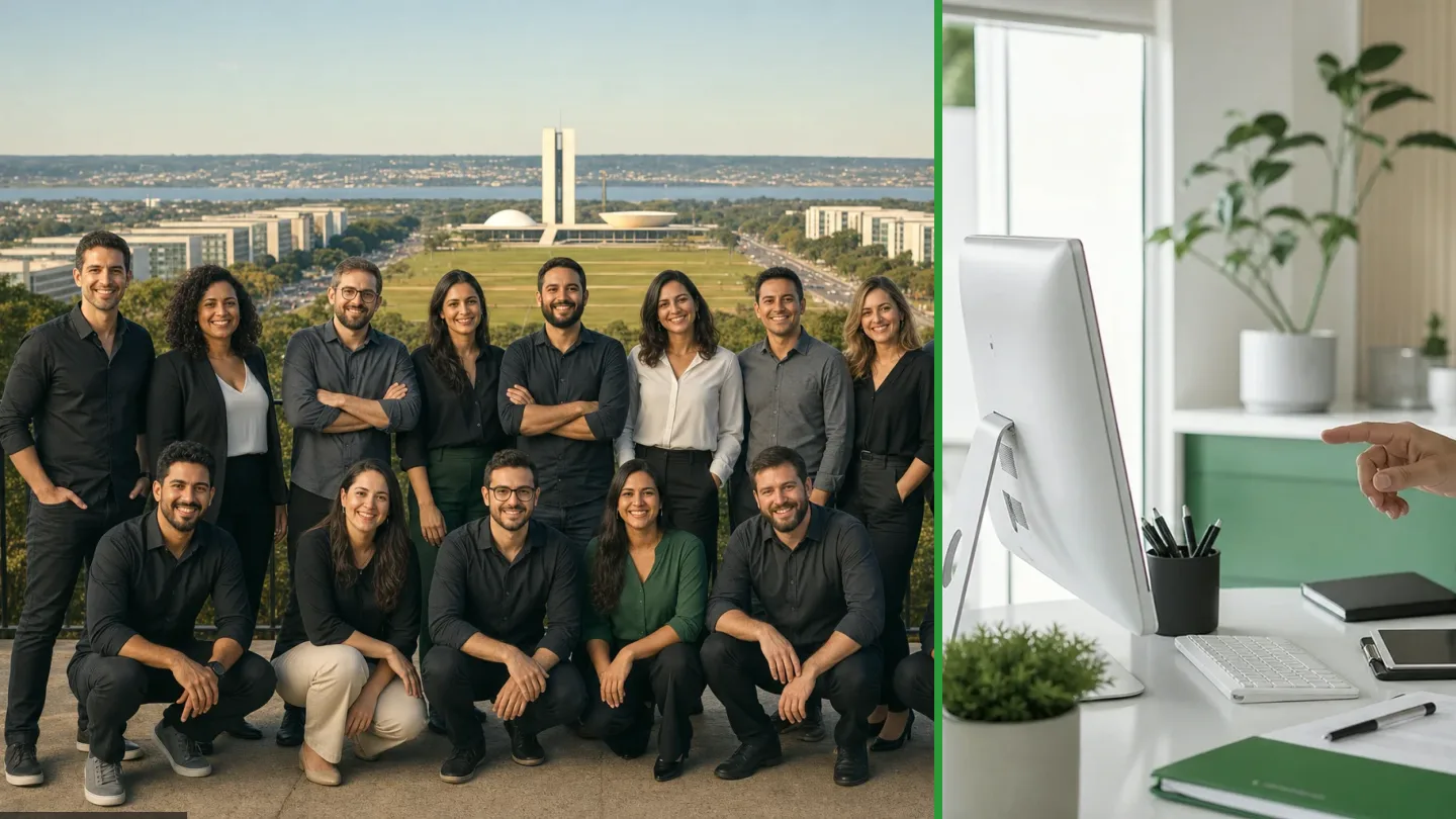 Equipe participando de uma capacitação corporativa híbrida, ilustração do artigo sobre scorm