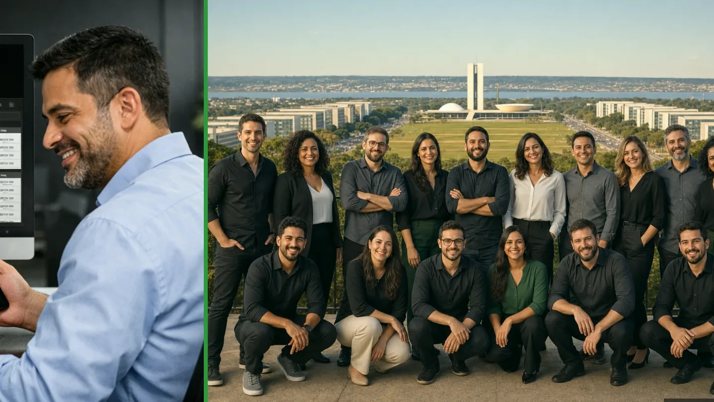 Profissional organizando documentos físicos e digitais em uma rotina de gestão documental, ilustração do artigo sobre sinar: o sistema nacional de arquivos