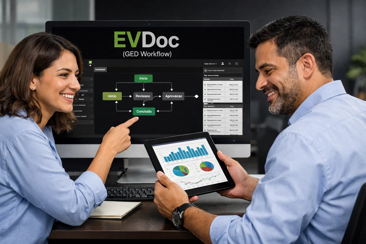 Painel do EVDoc para gestão eletrônica de documentos e workflow