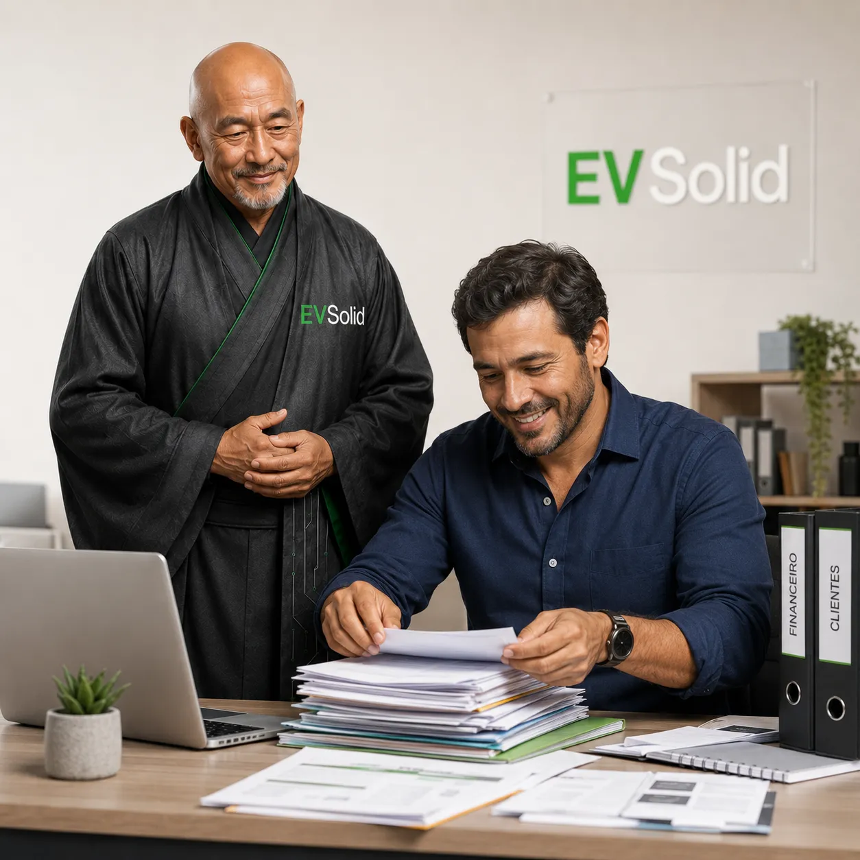 Mestre Solid apoiando uma equipe na gestão de documentos e processos